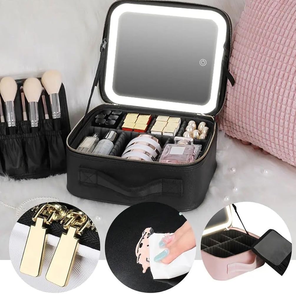 Estuche Maquillaje Portátil Con Luz LED 💄