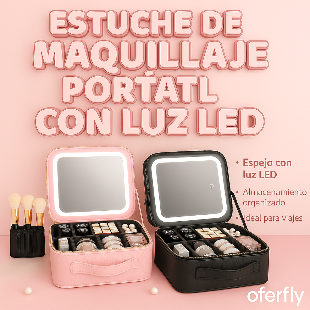 Estuche Maquillaje Portátil Con Luz LED 💄