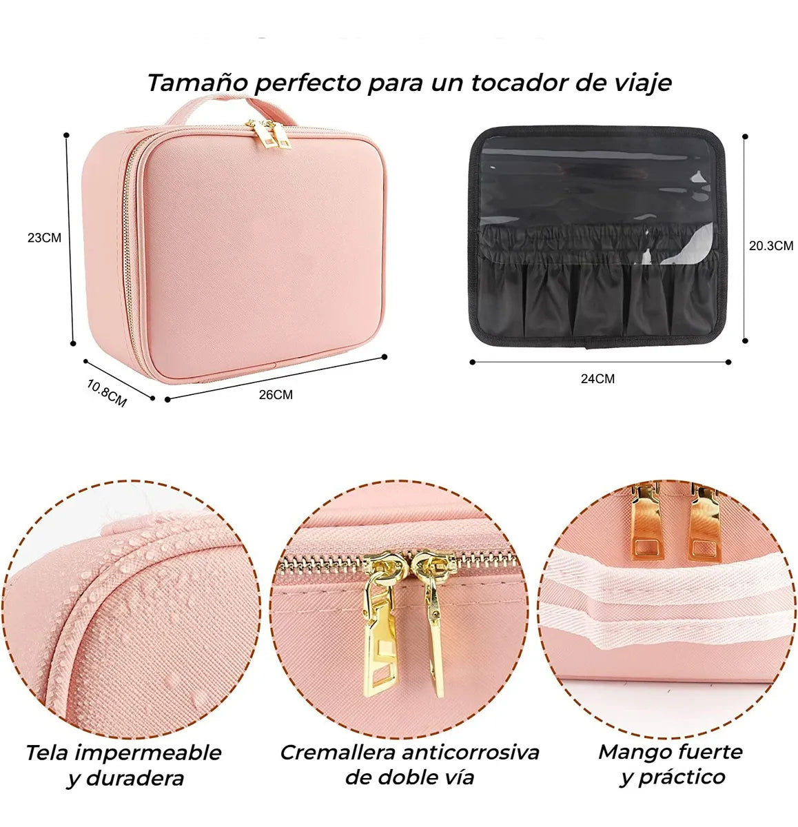 Estuche Maquillaje Portátil Con Luz LED 💄