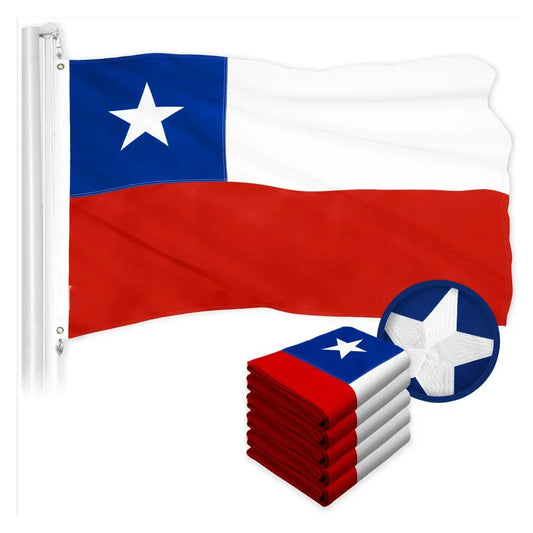 Bandera Chilena con estrella bordada