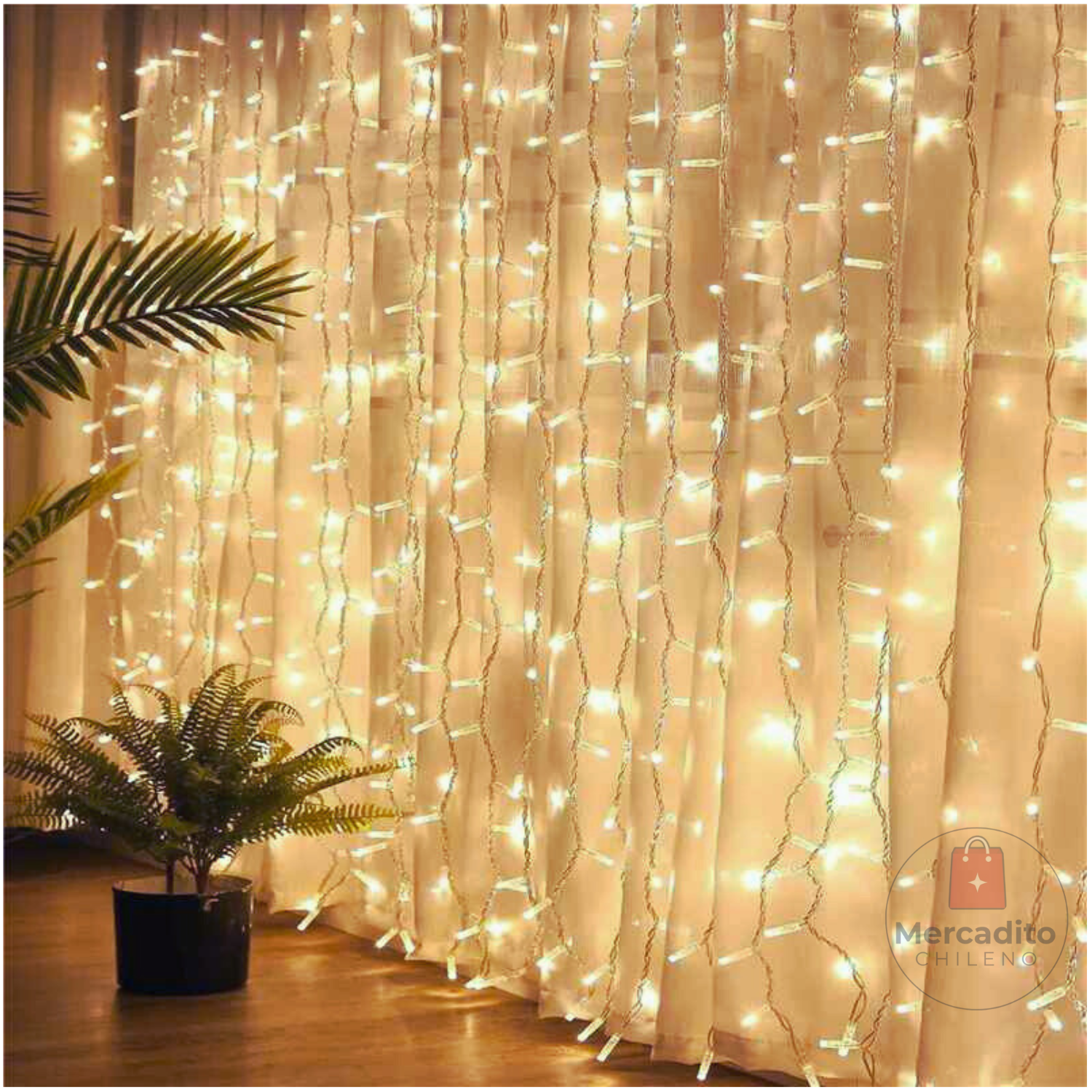 Luces De Cortina Luz Amarillo